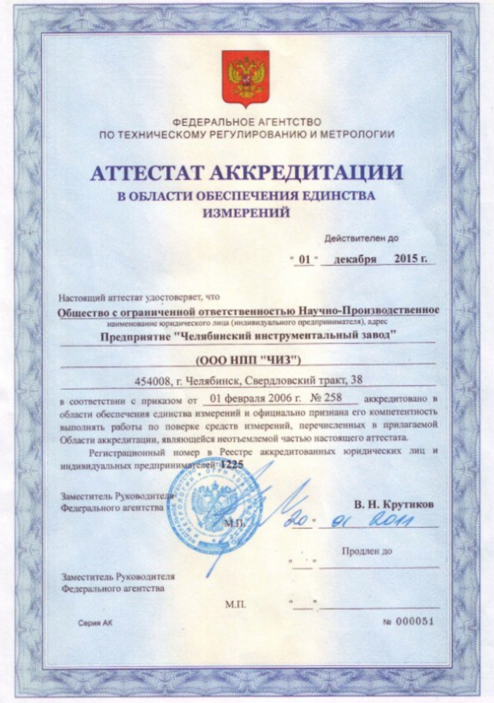 Аттестат аккредитации Аттестат аккредитации
